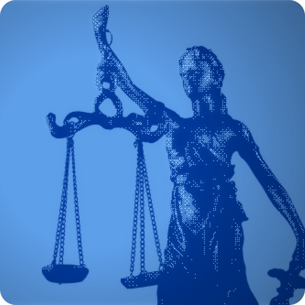 Lady Justice statue holding scales